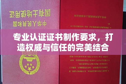 五营专业认证证书制作要求，打造权威与信任的完美结合