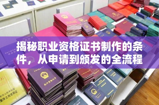 五营揭秘职业资格证书制作的条件，从申请到颁发的全流程解析